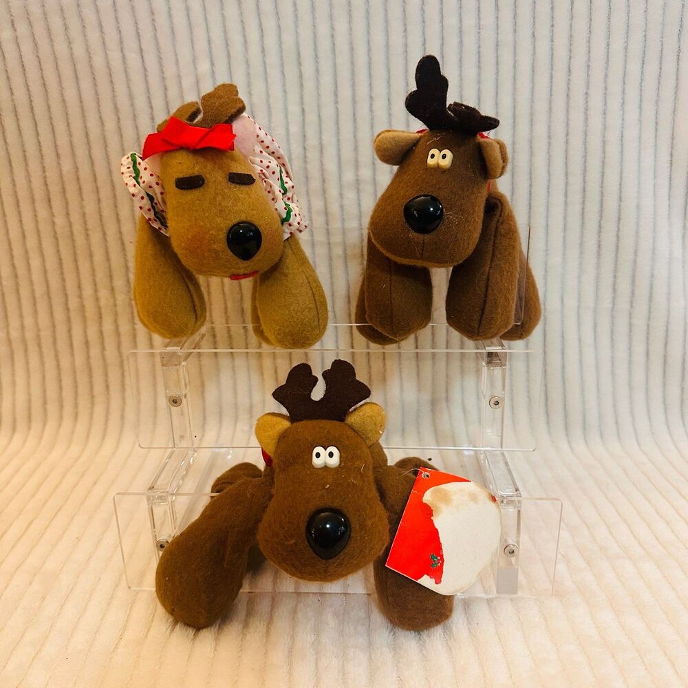 Vintage Hallmark Rhonda and Rodney Reindeer Plush Bundle